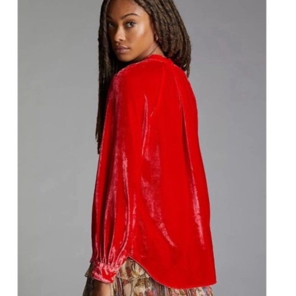 Anthropologie pilcro velvet top blouse xxs - Picture 2 of 4